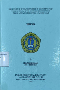 Image of THE INFLUENCE OF WHATSAPP GROUP ON DESCRIPTIVE TEXT WRITING ABILITY OF THE TENTH GRADE STUDENTS OF SMK AL-ACHYAR IN THE 2019/2020 ACADEMIC YEAR