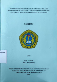 Image of IMPLEMENTASI NILAI PERSATUAN PANCASILA MELALUI KEARIFAN LOKAL ADAT KEBO-KEBOAN DI DESA ALASMALANG KECAMATAN SINGOJURUH KABUPATEN BANYUWANGI