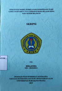Image of EFEKTIVITAS MODEL PEMBELAJARAN KOOPERATIF TEAMS GAMES TOURNAMENT (TGT) TERHADAP HASIL BELAJAR SISWA PADA MATERI BILANGAN