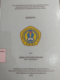 Image of ANALISIS REGRESI LOGISTIK DALAM MENENTUKAN FAKTOR FAKTOR YANG MEMPENGARUHI KEPEMILIKAN JAMKESMAS DI JAWA TIMUR.