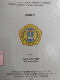 Image of EFEKTIVITAS PENGGUNAAN MODEL PEMBELAJARAN KOOPERATIF TIPE THINK TALK WRITE (TTW) DALAM PEMBELAJARAN MATERI BILANGAN BULAT DI SMP NEGERI 1 KABAT.