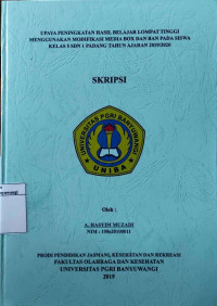Image of UPAYA PENINGKATAN HASIL BELAJAR LOMPAT TINGGI MENGGUNAKAN MODIFIKASI MEDIA BOX DAN BAN PADA SISWA KELAS 5 SDN 1 PADANG TAHUN AJARAN 2019/2020