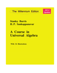 Image of A  Course  in Universal  Algebra With  36  Illustrations